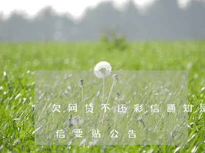 欠网贷不还彩信通知是什么问题(欠网贷发短信要贴公告)