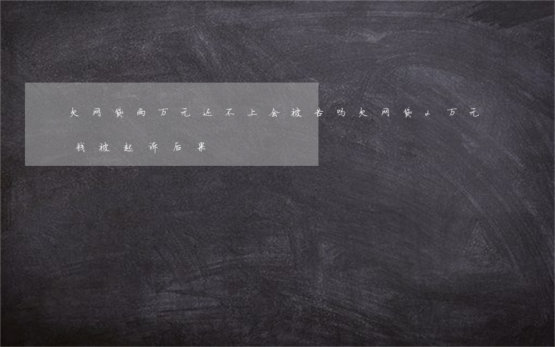欠网贷两万元还不上会被告吗(欠网贷2万元钱被起诉后果)