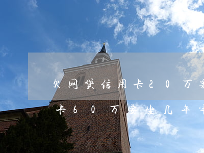 欠网贷信用卡20万要坐多久牢(欠网贷信用卡60万要坐几年牢)