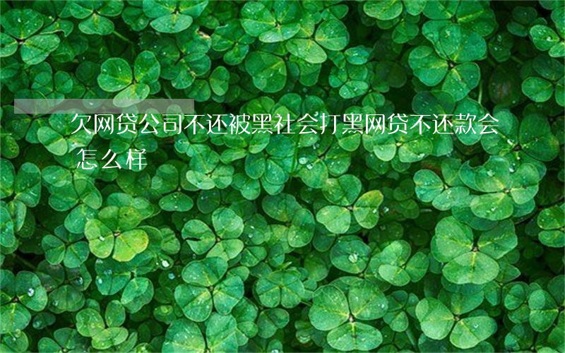 欠网贷公司不还被黑社会打(黑网贷不还款会怎么样)