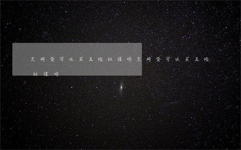 欠网贷可以买五险社保吗(欠网贷可以买五险社保吗)