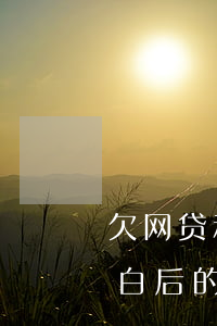 欠网贷和老公坦白后的痛苦(欠网贷和老公坦白后的痛苦)
