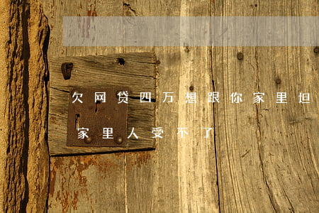 欠网贷四万想跟你家里坦白好怕(网贷坦白怕家里人受不了)
