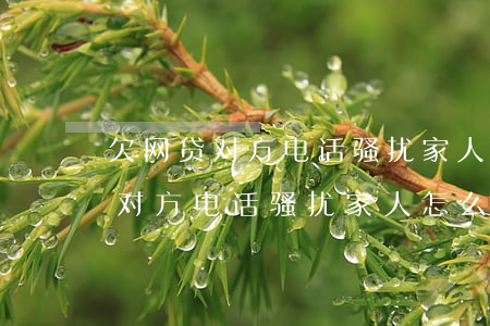 欠网贷对方电话骚扰家人怎么举报-欠网贷对方电话骚扰家人怎么举报他
