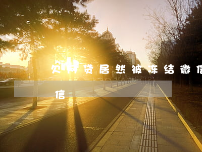 欠网贷居然被冻结微信(欠网贷会不会冻结微信)