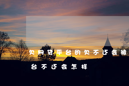 欠网贷平台的欠不还会被起诉吗-欠网贷平台不还会怎样