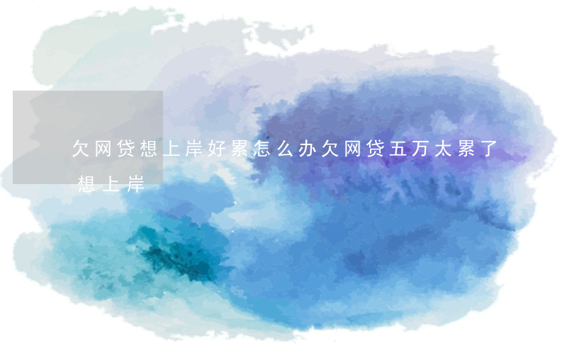 欠网贷想上岸好累怎么办(欠网贷五万太累了想上岸)
