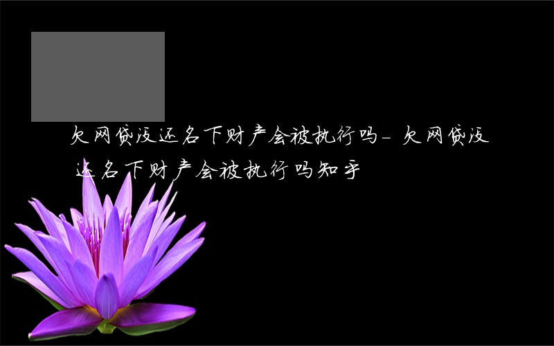 欠网贷没还名下财产会被执行吗-欠网贷没还名下财产会被执行吗知乎
