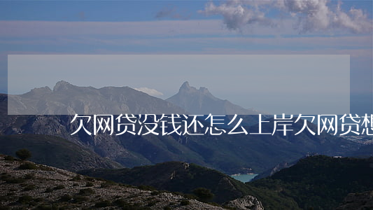 欠网贷没钱还怎么上岸(欠网贷想上岸怎么办)
