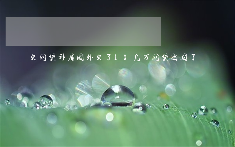 欠网贷移居国外(欠了10几万网贷出国了)