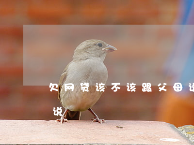 欠网贷该不该跟父母说(欠网贷该不该跟父母说)