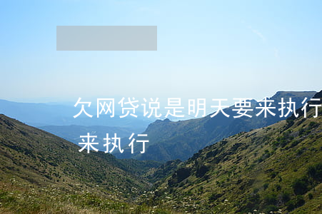 欠网贷说是明天要来执行(欠网贷说是明天要来执行)