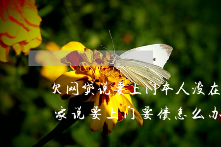 欠网贷说要上门本人没在家怎么办(欠网贷人家说要上门要债怎么办?)