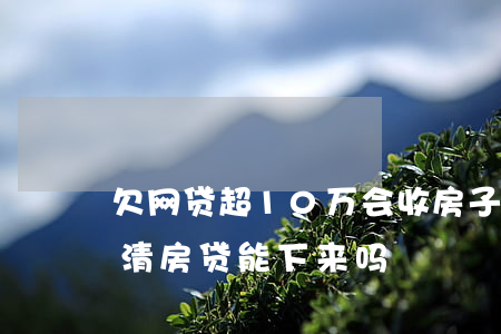 欠网贷超10万会收房子吗(网贷10w未还清房贷能下来吗)