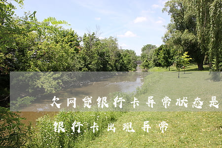 欠网贷银行卡异常状态是怎么回事(网上贷款银行卡出现异常)