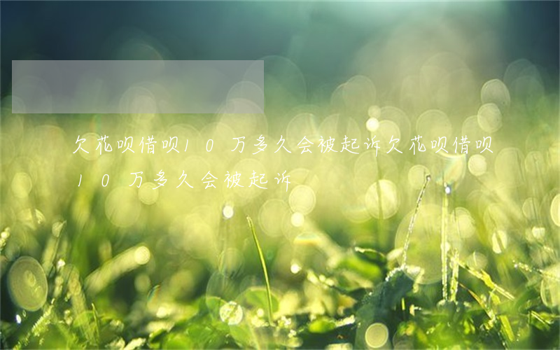欠花呗借呗10万多久会被起诉(欠花呗借呗10万多久会被起诉)