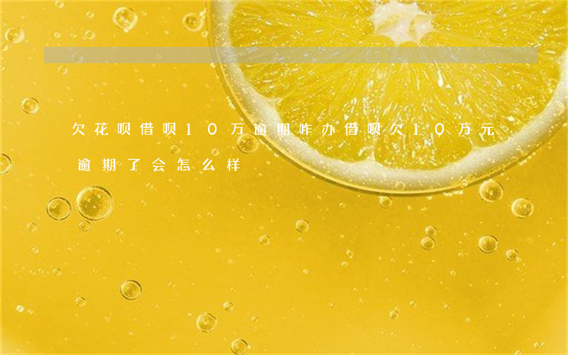 欠花呗借呗10万逾期咋办(借呗欠10万元逾期了会怎么样)