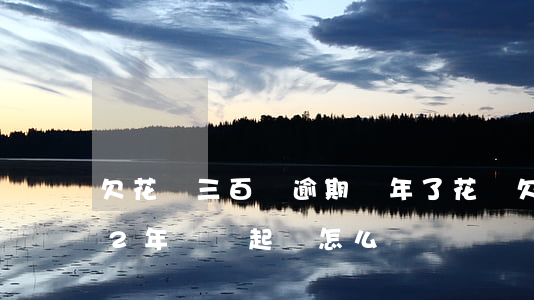 欠花唄三百塊逾期兩年了(花唄欠款三千逾期2年說會起訴怎么辦)