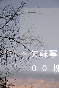 欠蘇寧任性付6000塊(欠蘇寧任性付6000塊)
