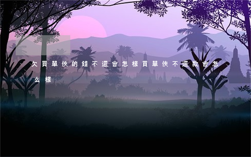欠買單俠的錢不還會怎樣(買單俠不還款會怎么樣)