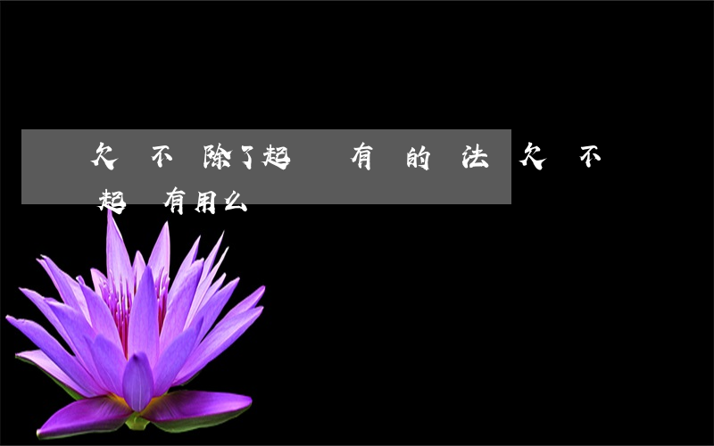 欠賬不還除了起訴還有別的辦法嗎(欠錢不還起訴有用么)