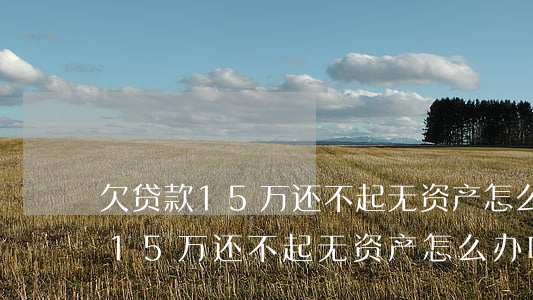 欠贷款15万还不起无资产怎么办-欠贷款15万还不起无资产怎么办呢