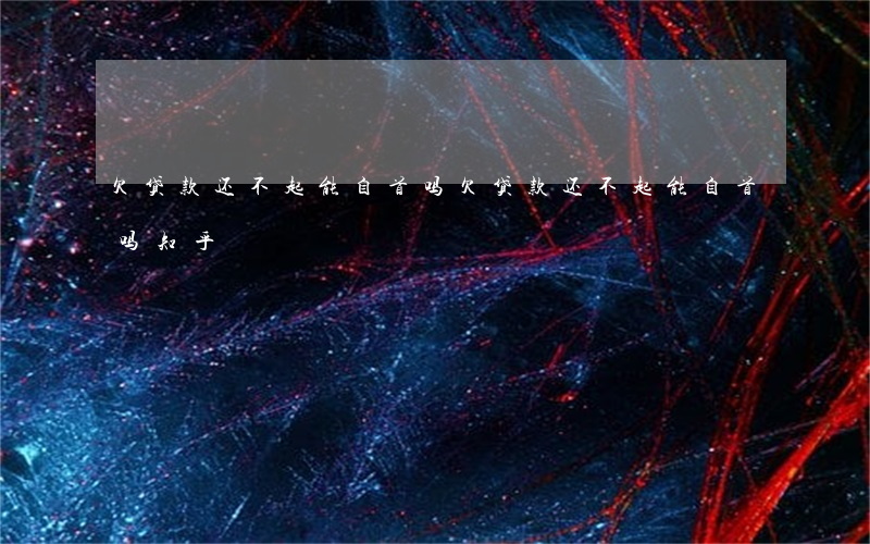 欠贷款还不起能自首吗(欠贷款还不起能自首吗知乎)