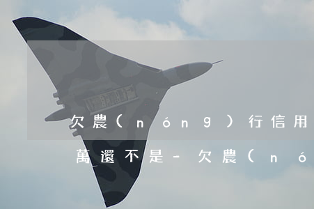 欠農(nóng)行信用卡8萬加逾期共十萬還不是-欠農(nóng)行信用卡8萬加逾期共十萬還不是詐騙