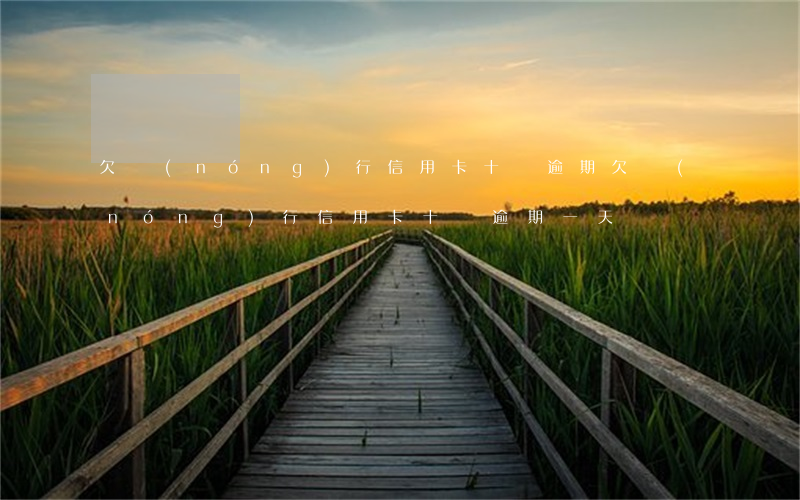 欠農(nóng)行信用卡十萬逾期(欠農(nóng)行信用卡十萬逾期一天)