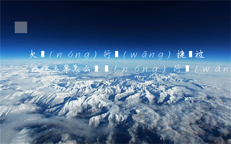 欠農(nóng)行網(wǎng)捷貸被法院立案怎么辦(農(nóng)行網(wǎng)捷貸起訴法院如何判)