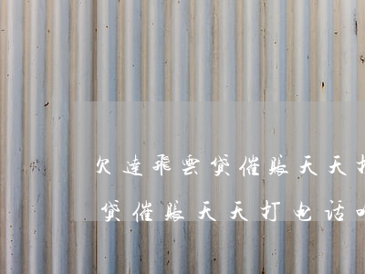 欠达飞云贷催账天天打电话咋办-欠达飞云贷催账天天打电话咋办呢