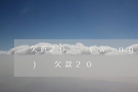 欠近20萬網(wǎng)貸(網(wǎng)貸欠款20萬)