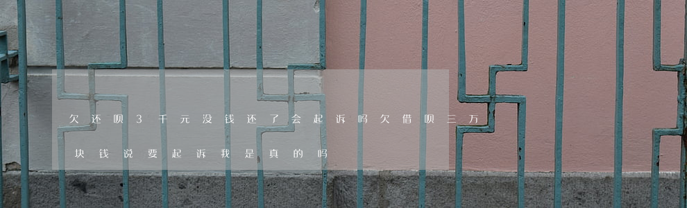 欠还呗3千元没钱还了会起诉吗(欠借呗三万块钱说要起诉我是真的吗)