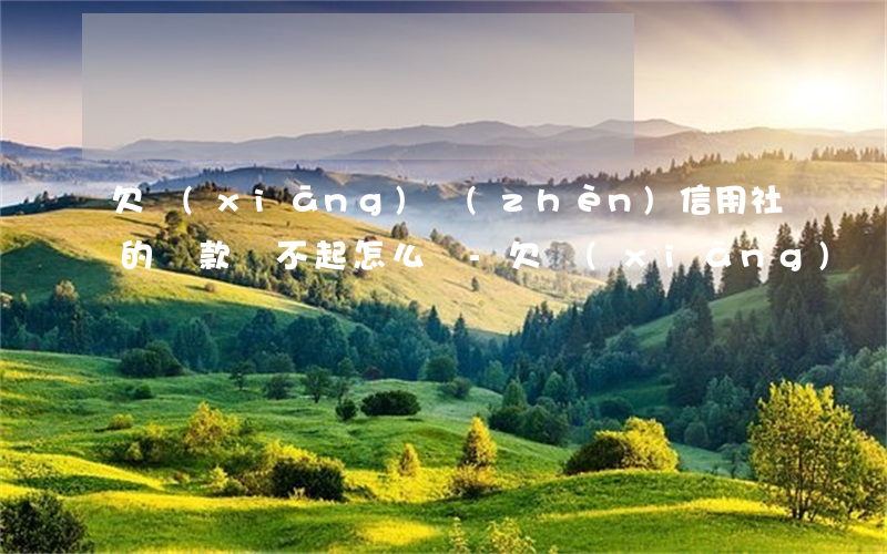 欠鄉(xiāng)鎮(zhèn)信用社的貸款還不起怎么辦-欠鄉(xiāng)鎮(zhèn)信用社的貸款還不起怎么辦呢