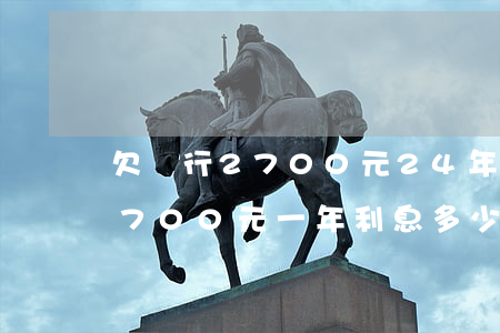 欠銀行2700元24年利息多少-欠款2700元一年利息多少錢