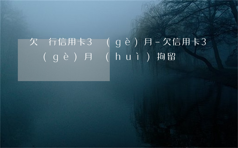 欠銀行信用卡3個(gè)月-欠信用卡3個(gè)月會(huì)拘留嗎