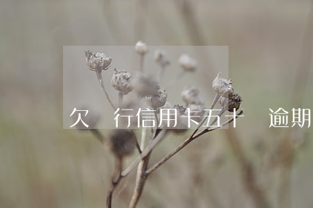 欠銀行信用卡五十萬逾期了怎么辦