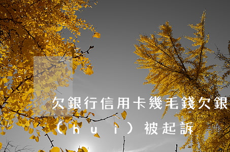 欠銀行信用卡幾毛錢(欠銀行信用卡幾毛錢會(huì)被起訴)