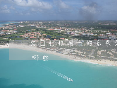 欠銀行信用卡的后果(欠銀行信用卡的后果有哪些)