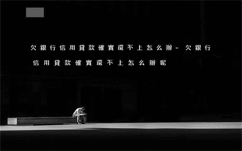 欠銀行信用貸款確實還不上怎么辦-欠銀行信用貸款確實還不上怎么辦呢