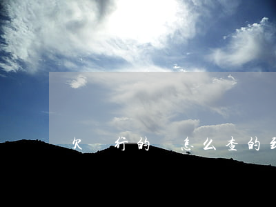 欠銀行的錢怎么查的到(欠銀行錢怎么查詢)