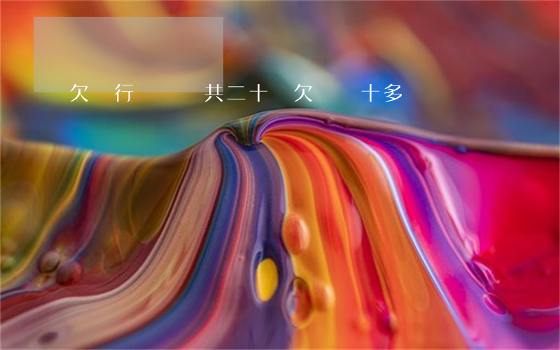 欠銀行網貸總共二十萬(欠網貸十多萬)