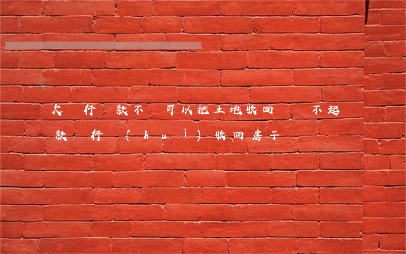 欠銀行貸款不還可以把土地收回嗎(還不起貸款銀行會(huì)收回房子嗎)