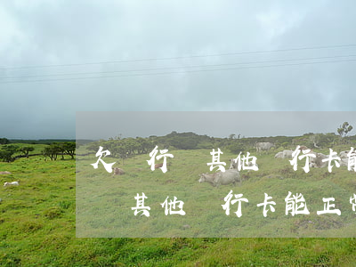 欠銀行錢其他銀行卡能正常使用嗎-欠銀行錢其他銀行卡能正常使用嗎安全嗎