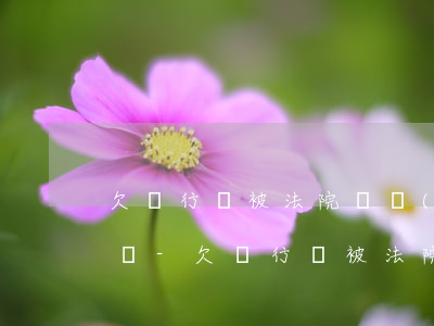 欠銀行錢被法院凍結(jié)銀行卡怎么辦-欠銀行錢被法院凍結(jié)銀行卡怎么辦理