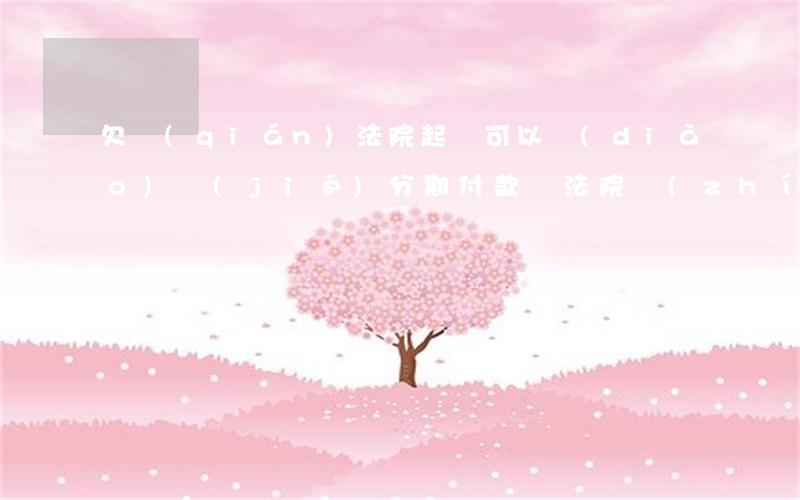 欠錢(qián)法院起訴可以調(diào)節(jié)分期付款嗎(法院執(zhí)行的欠款可以分期還嗎)