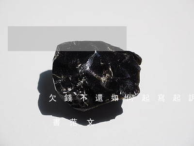 欠錢不還如何起寫起訴(欠錢不還怎樣寫起訴書范文)