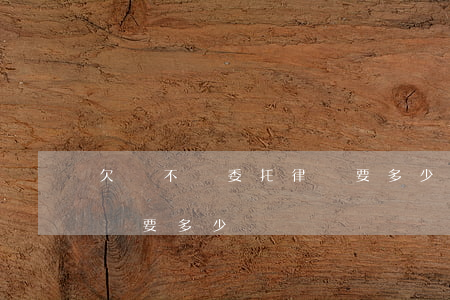 欠錢不還委托律師要多少錢(欠錢不還委托律師要多少錢)
