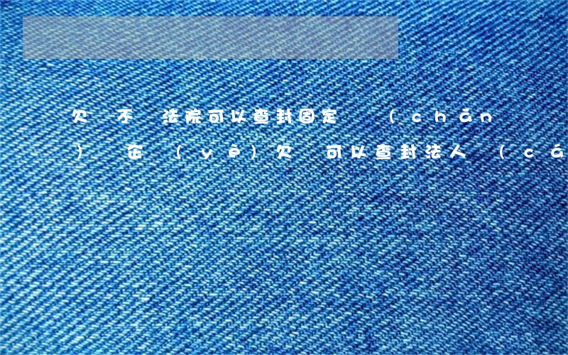 欠錢不還法院可以查封固定資產(chǎn)嗎(企業(yè)欠債可以查封法人財(cái)產(chǎn)嗎)