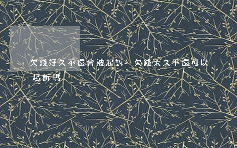 欠錢好久不還會被起訴-欠錢太久不還可以起訴嗎